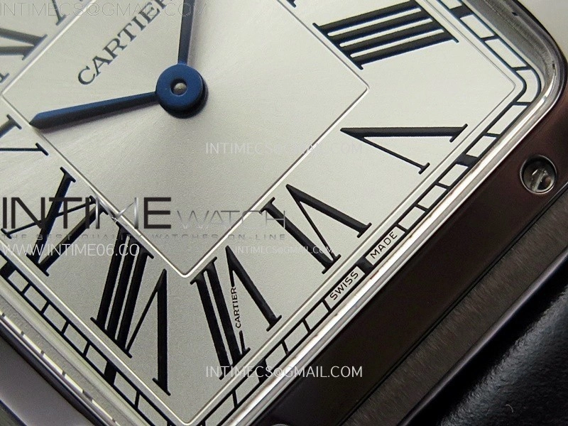 Santos Dumont 43.5mm SS F1F Best Edition Silver Dial on Blue Leather Strap Quartz